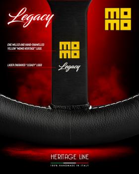 Preview: MOMO Lenkrad Legacy 350 mm, schwarzes Leder