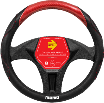 MOMO Lenkradhülle SWC 020 Street Carbon / Black red