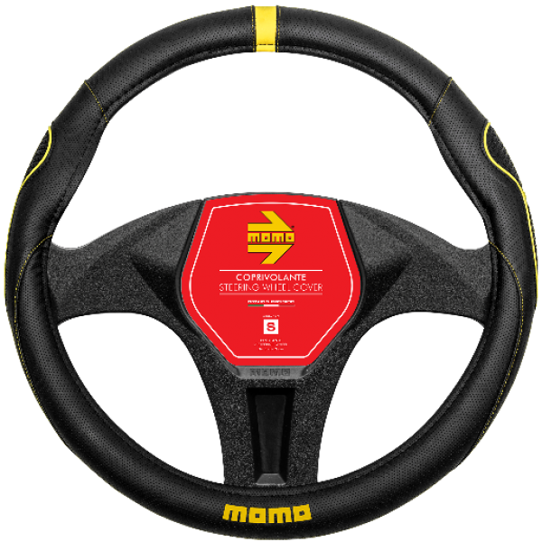 MOMO Lenkradhülle SWC 014 Super Grip schwarz / gelb  Gr. S