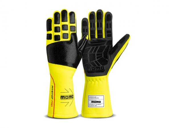 MOMO Mechanikerhandschuhe Pit Stop Pro Yellow FIA Größe M/10